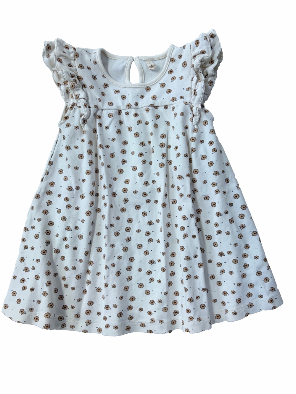 Quincy Mae Size 4-5 Years Cream Floral Daisy Confetti Organic Cotton Dress